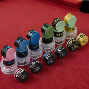 XQK TAOM V10 <span class=keywords><strong>Craie</strong></span> de billard professionnelle pour queue de 1/2, format universel, vert, bleu et rose, ensemble combiné en bois pour joueurs de billard - Product Image 1