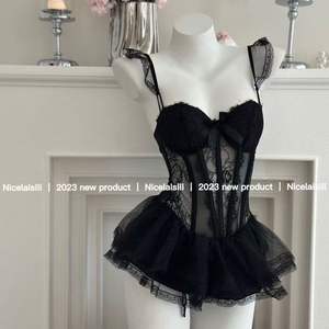Robe de lingerie en dentelle extensible de style français minimaliste, corset, costume pour la <span class=keywords><strong>romance</strong></span> et le plaisir - Product Image 2