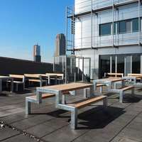 Table de pique-nique en bois pour l'extérieur, ensemble de banc en bois pour l'extérieur, Patio Public, parc
