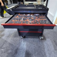 Carrito de Herramientas de Acero para Taller Automotriz con 7 Cajones y 424 Piezas, con Caja de Herramientas