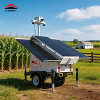 Remolque de Seguridad Solar Móvil para Exteriores con 3 Paneles Monocristalinos de Silicio de 400W, Controlador MPPT y 4 Baterías de 200Ah para Minería