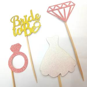 Décorations de gâteau de mariage pour la future mariée, topper avec motif de robe, enterrement de vie de jeune fille, fête de pâtisserie, décoration de cuisine amusante, idée cadeau - Product Image 2