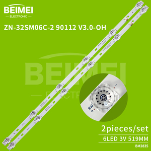 Bande de rétroéclairage LED pour téléviseur ZN-32SM06C-2 90112 V3.0-OH 6LED 3V 519MM 2 pièces/ensemble pour remplacement de téléviseur - Product Image 2