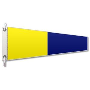 แปรงปัดสัญญาณทางทะเล ขนาด 50x190 ซม. ธงยาวสีเหลืองน้ำเงิน สำหรับการสื่อสารทางทะเล - Product Image 1