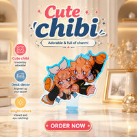 Support d'affichage en acrylique personnalisé avec figurine de dessin animé, support en acrylique translucide holographique arc-en-ciel
