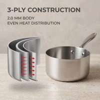Casserole en acier inoxydable 304 de qualité supérieure pour la préparation de sauces gourmandes, ustensiles de cuisine professionnels pour restaurants, qualité d'exportation