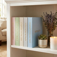Ensemble de 5 boîtes à livres décoratives recouvertes de tissu, faux livres esthétiques pour table basse et étagère, décoration intérieure