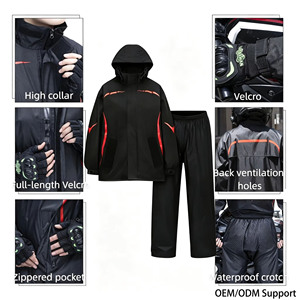 <span class=keywords><strong>Combinaison</strong></span> <span class=keywords><strong>de</strong></span> <span class=keywords><strong>pluie</strong></span> unisexe imperméable à capuche et poches <span class=keywords><strong>de</strong></span> haute qualité pour moto, veste <span class=keywords><strong>de</strong></span> moto respirante avec logo personnalisé pour les voyages en extérieur - Product Image 5