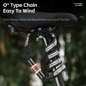 WEST BIKING Cylindre de serrure de chaîne de vélo antivol multicolore 6MM d'épaisseur Serrure de chaîne de vélo Sécurité vélo Mot de passe Serrure de chaîne - Product Image 2