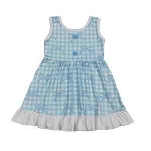 Vestidos de Verano con Estampado Floral y Volantes para Niñas, Estilo Coqueta de Pascua, Nuevos Diseños, Venta al por Mayor, Ropa de Hermana, Bonitos - Product Image 1