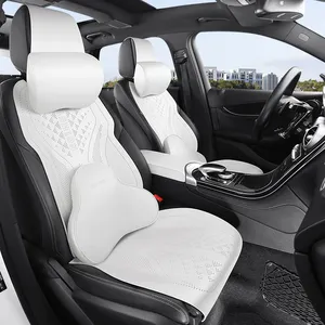 Light Luxury And High-end Feeling Simple White Breathable And Ultra-thin Double Sided Leather Car Seat Cushion Summer Seat Cover