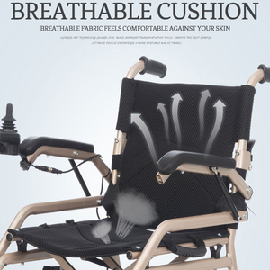 Disabili di mezza età <span class=keywords><strong>uomini</strong></span> e donne kaki sedia a rotelle elettrica leggera per le vacanze in Hotel passeggiate sulla spiaggia - Product Image 5