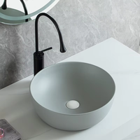 Nouvel arrivage d'articles sanitaires de luxe couleur émaillée salle de bain vasque éviers bol porcelaine céramique lavabo d'art