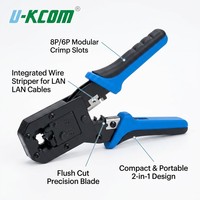 Pince à sertir verticale professionnelle pour connecteurs modulaires 8P 6P RJ45 RJ11 RJ12, à levier élevé, en acier au carbone, UKCM/OEM