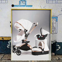 Meilleure poussette bébé AGAPE de luxe, légère, pliable, avec cadre en alliage d'aluminium, 3 en 1, roues rotatives à 360°, portable pour 6