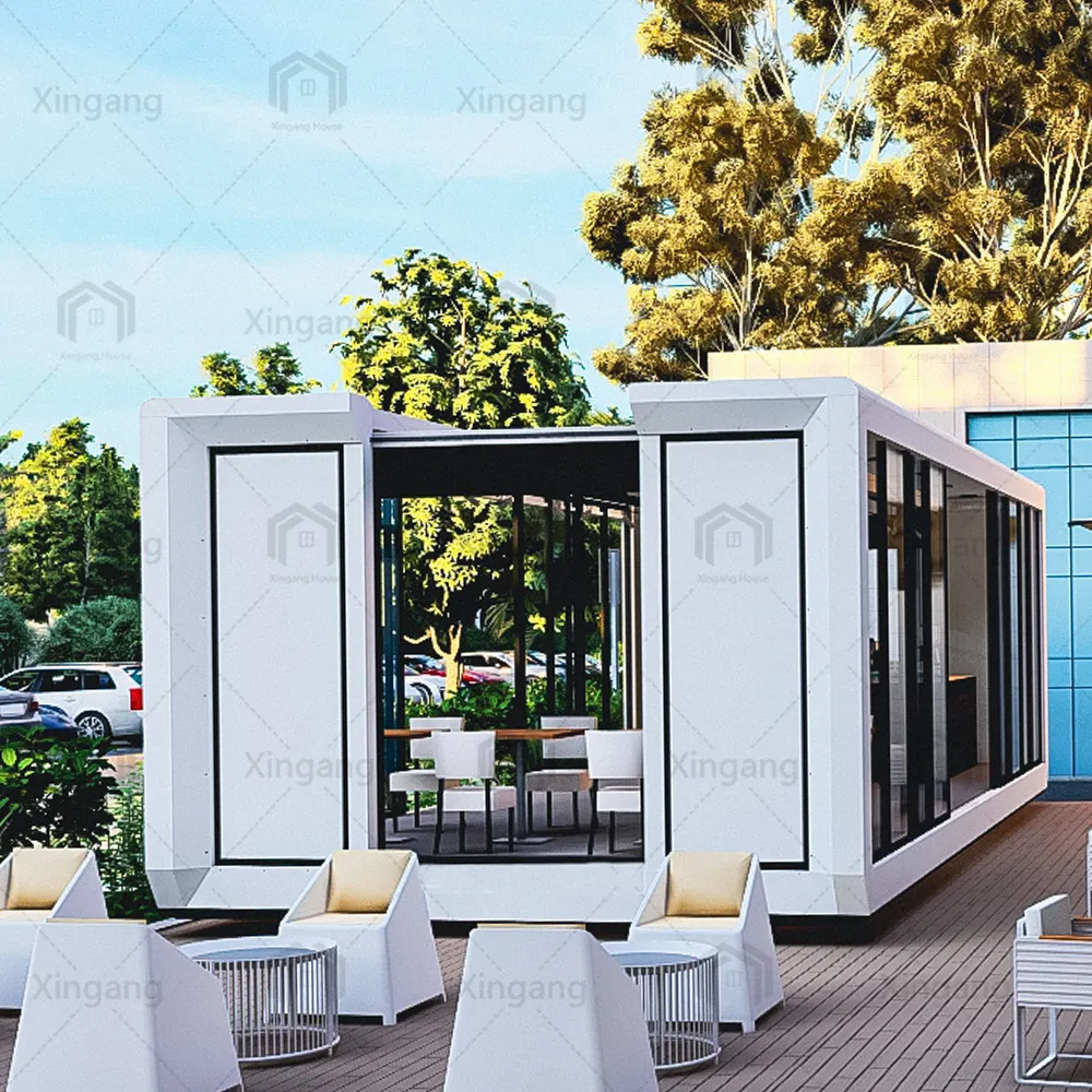 Modelo de Deluxe micro casa pré-fabricada de pacote plano expansível de dois quartos