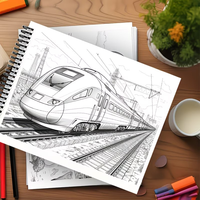 Livre de coloriage sur le transport, 24 pages grand format avec voitures, camions, trains, bateaux, avions pour enfants débutants, papier spirale