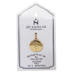 Orecchini con ciondolo a forma di segno zodiacale in oro 12K placcato in acciaio per donna - Product Image 2