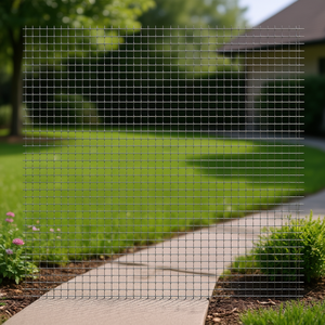 รั้วลวดสแตนเลสแบบจีบ 39.4x33.5 นิ้ว 0.4x0.4x0.1 นิ้ว ตาข่ายสวนสีเงิน D0100H79I26 - Product Image 2