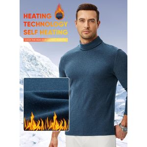 Pull-over léger à manches longues décontracté pour hommes personnalisé Chemises à col roulé thermique Maillot de corps Top Slim Fit - Product Image 5