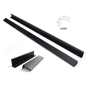 アルミ製ブラック1000mmロングエッジフィンガープル隠しモダンキッチン寝室家具ワードローブキャビネット引き出しハンドル - Product Image 1