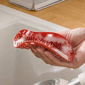 Silicone Dishwashing <b>Brush</b> Pine Lime Color For Pot <b>Scrubbing</b> Kitchen Cleaning - Product Image 2