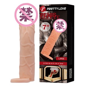 Sicheres Silikon Realistischer Dildo-Kondom für Männer zur Verzögerung des Samenergusses, Penisverlängerung, Sexspielzeug für Erwachsene, Masturbation - Product Image 1