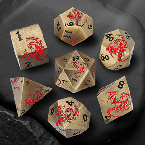 Ensemble de dés polyédriques en métal à motif de dragon personnalisé, en alliage de zinc, pour jeux de rôle, DND, jeux de société, cadeaux - Product Image 5
