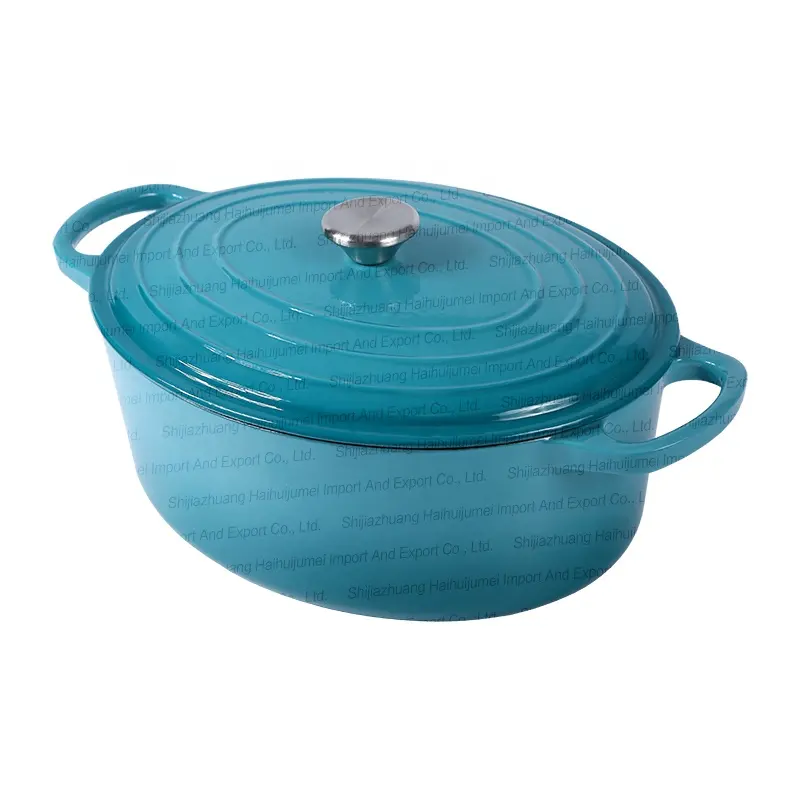 High Quality Cast Iron Enamel Cookware Oval Dutch Oven Casserole Large Capacity Cooking Pot