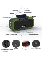 HD Global AM fm Speaker musik rumah portabel, kit Radio BT tahan air untuk mendaki sepeda motor