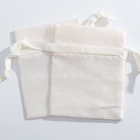 Vente en gros Cadeau avec cordon de serrage Sac en satin de soie de haute qualité Sac en satin couleur champagne avec logo personnalisé