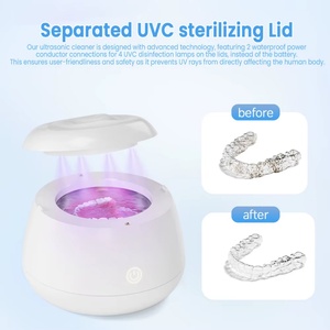 Limpiador Dental Ultrasónico Doméstico con Tanque de 200ml, Limpiador UV para Retenedores y Alineadores Dentales, Eléctrico para Uso en Exteriores - Product Image 2