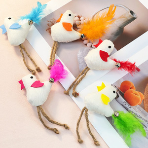 Jouet interactif amusant pour chat avec queue en plumes et clochette, jouet à mâcher pour soulager l'ennui des animaux domestiques, fournitures pour animaux de compagnie - Product Image 3