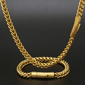 Collar de Cadena Franco de Acero Inoxidable con Baño de Oro PVD de 18k, Joyería Hip Hop Personalizada para Hombre - Product Image 4