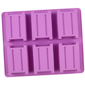 Early Riser <span class=keywords><strong>6</strong></span> cavidades moldes de jabón de silicona líneas verticales molde de jabón molde para hornear pastel <span class=keywords><strong>Pan</strong></span> galleta molde de Chocolate - Product Image 3