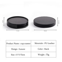 Sous-verres ronds en cuir PU personnalisables par sublimation pour boissons, avec support, vente en gros
