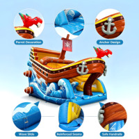 Grand toboggan gonflable sur le thème des pirates pour l'extérieur, toboggan gonflable en PVC de qualité commerciale pour parc d'attractions