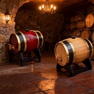 Custom Natural Wood Oak Wooden <strong>Barrel</strong> Vintage Brown Red Decor Display Wine <strong>Whiskey</strong> <strong>Barrel</strong> Storage with Stand for Bar <strong>Table</strong> - Product Image 4