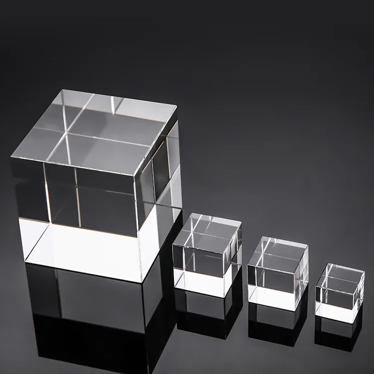 Квадратный пустой стеклянный кристалл блок куб пресс-MH-F0564