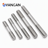 M6 M8 M10 M12 M14 M16 304 Stainless Steel Zinc Plated Double Head Threaded Left/Right Hand Stud Bolts YA Brand