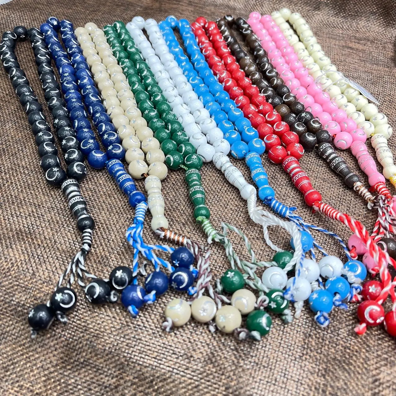 Kalung Tasbih Yesus Muslim Pinus, Perhiasan Tasbih Kayu Rosario Doa Tasbih Manik-manik Kalung