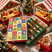 Boîte Cadeau Surprise de Noël, Calendrier de l'Avent, Boîte Vide pour Emballage, Boîte à Compartiments, Favors de Fête, Vente en Gros