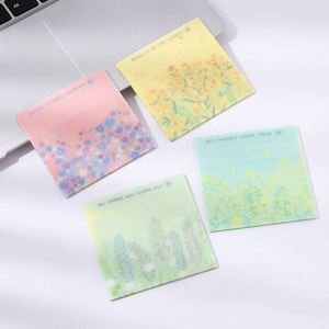 HengXin <b>Sticky</b> <b>Note</b> Transparent With Shining Lucky Flowers Stationery Memo Pad Creative School Supplies - Product Image 2