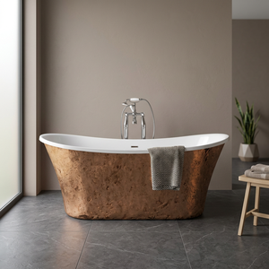 Baignoire ovale autoportante en cuivre, baignoire classique pour adultes, durable, portable, pour bains de glace, baignoire extérieure - Indian Home - Product Image 1