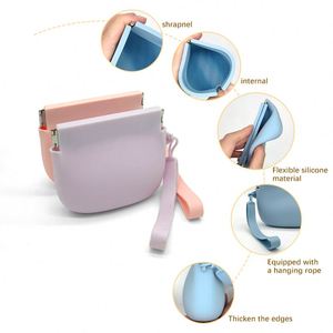 Mini porte-monnaie zippé personnalisable, sac de rangement en silicone imperméable, portable pour filles, femmes, enfants, accessoire mural - Product Image 6