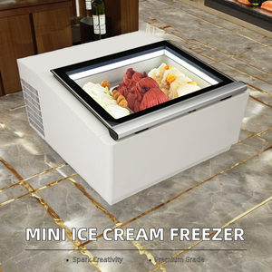 Mini gabinete de exhibición de helados con luz LED de una puerta de escritorio, congelador de helados de 220V, refrigerador de bajo precio, cafeterías, nuevo - Product Image 4
