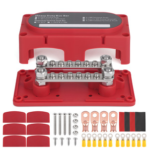 Heavy Duty Bus Bar 12 Position M8 <b>Terminal</b> Studs Red Nylon Copper Screw <b>Terminals</b> for Electrical Wiring - Product Image 3
