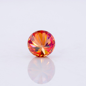 Pietre sciolte di moissanite gra 6.5mm di forma rotonda pietre di gemma di melograno arancione moissanite rossa. - Product Image 4