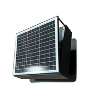 Ventilateur de toit solaire 50W 12 pouces IP68 Moteur DC sans balais en alliage d'aluminium avec roulement à billes OEM Noir pour serre