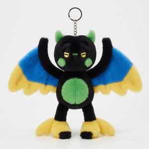 OEM ODM Bat Cat Plush Keychain Bag Pendant Low Moq Promotional Custom Soft Short-pile Plush Fabric Keyring <strong>Monster</strong> - Product Image 6